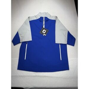 FootJoy Men's Sport Short Sleeve Golf Windshirt Royal Blue Silver Small NWT